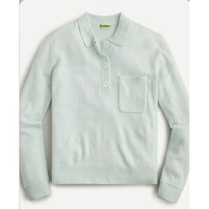 J Crew Cashmere Collared Sweater Oversized Womens‎ Size 2XL Heather Mint AQ382
